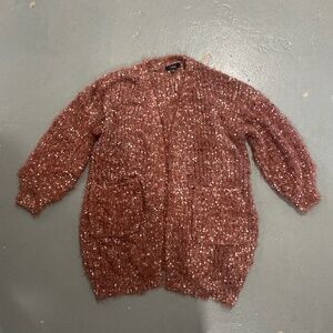 Lulus oversized  dusty rose fuzzy cardigan in size:XS
